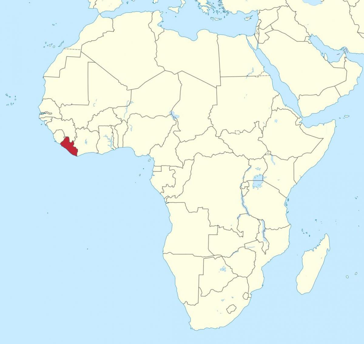 mapa Liberia, afrika