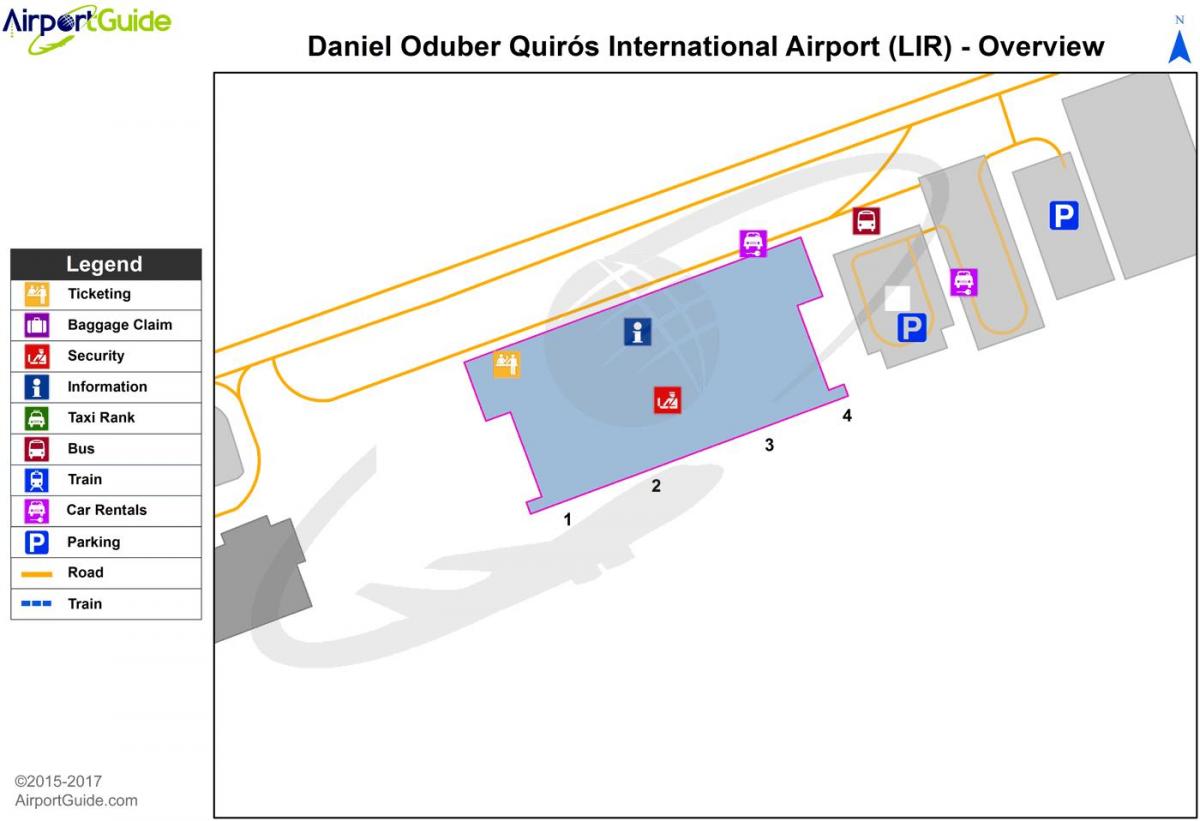 mapa Liberia aireportuko terminal