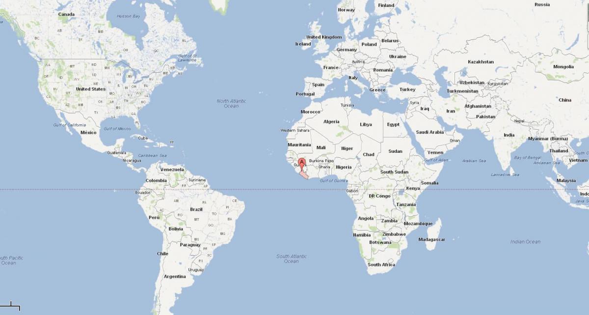 Liberia kokapena munduko mapa