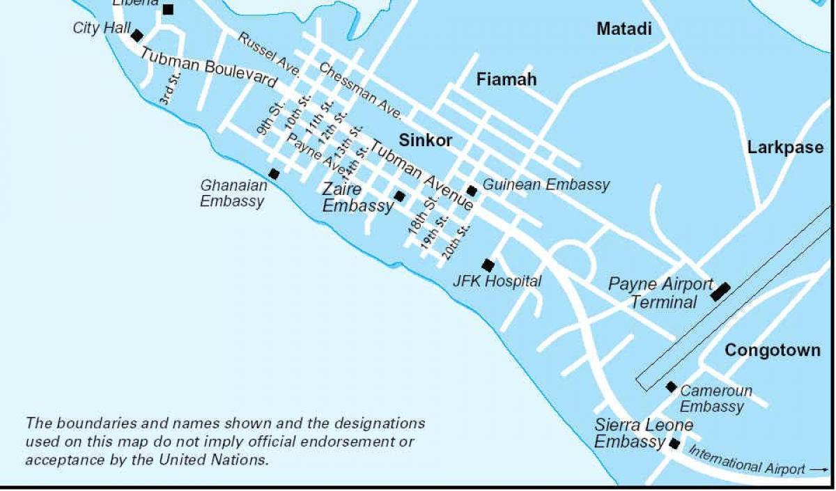 mapa Liberia baliabide naturalak