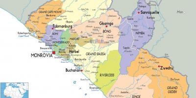 Politiko mapa Liberia